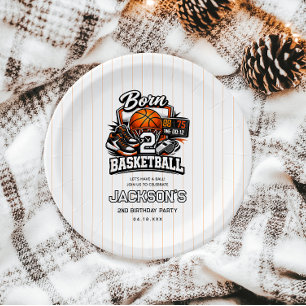 Born 2 Basketball   Sports Themed 2nd Birthday Paper Plates