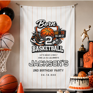 Born 2 Basketball Sports Themed Boy 2nd Birthday  Banner