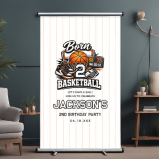 Born 2 Basketball Sports Themed Boy 2nd Birthday Banner
