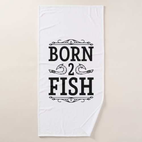 born 2 fish Fish Bath Towel
