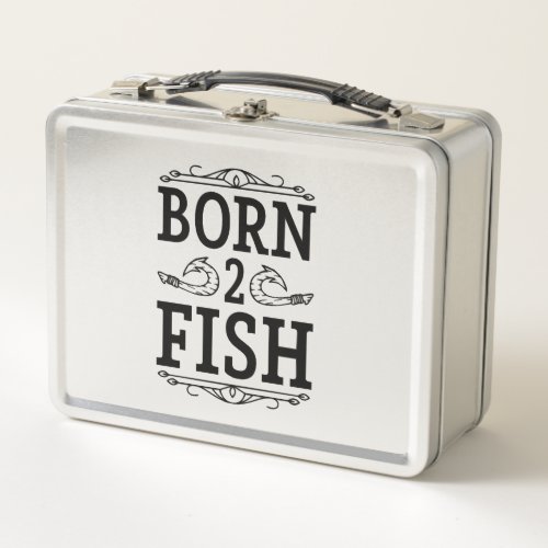 born 2 fish Fish Metal Lunch Box