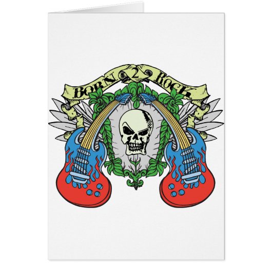 Born 2 Rock Skull Cards (Front)