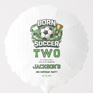 Born 2 Soccer Sports Themed Boy 2nd Birthday Party Balloon