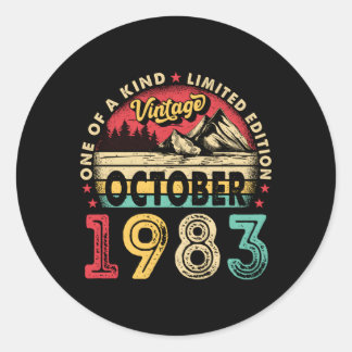 Born 40Th Bday 40 October 1983 Classic Round Sticker