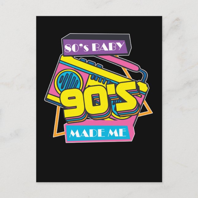 Born 80s Party Radio Disco 1980s Music Retro Postcard (Front)