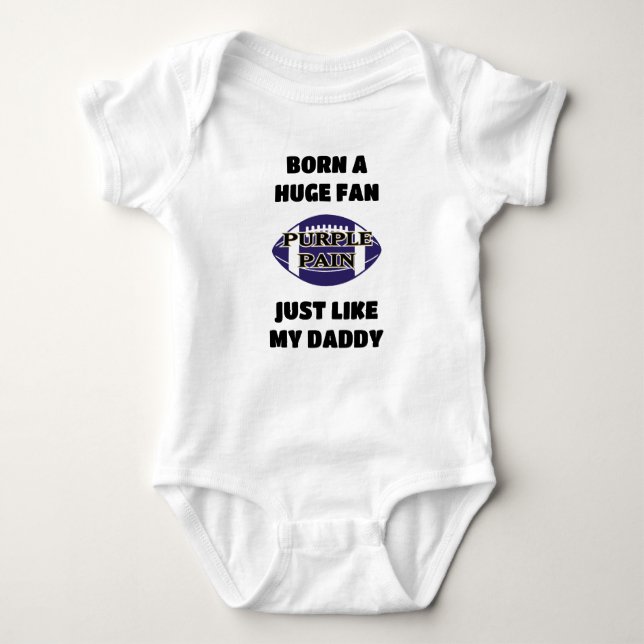 Born A Baltimore Football Fan Baby Bodysuit (Front)