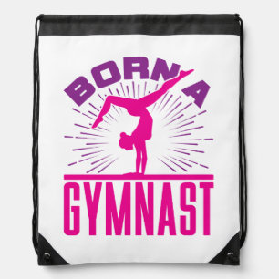 Born a Gymnast Gymnastics Lover Drawstring Bag