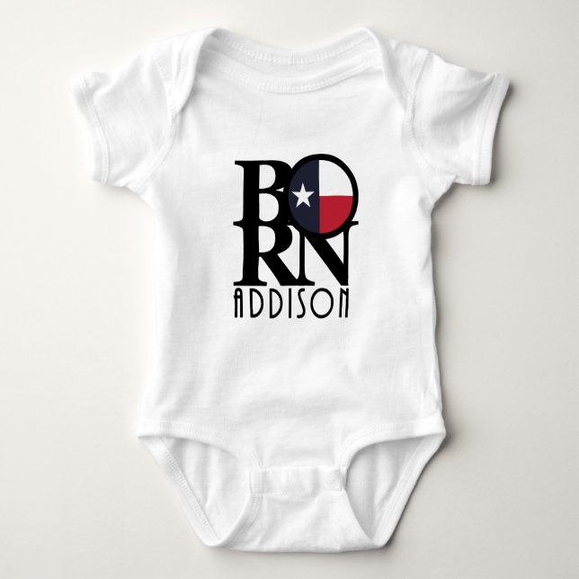 BORN Addison Texas Baby Bodysuit (Front)