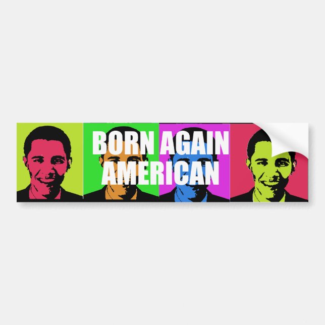 BORN AGAIN AMERICAN BUMPER STICKER (Front)