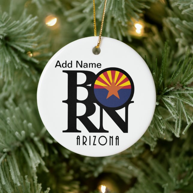 BORN Arizona Customizable Ceramic Ornament (Tree)
