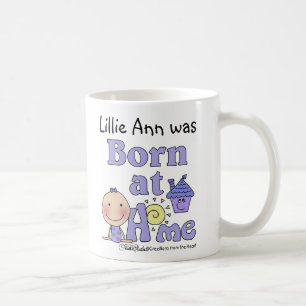 Born At Home-Stick Figure Girl in Purple Coffee Mug