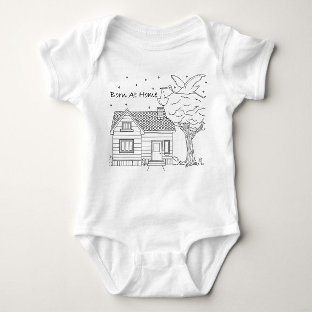 Born at Home Stork Delivery Baby Bodysuit (Front)