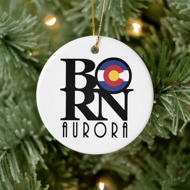 BORN Aurora Colorado Ceramic Ornament (Tree)