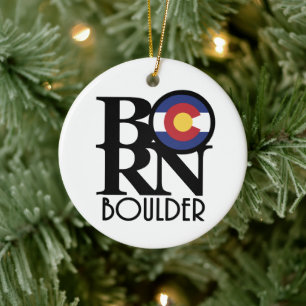 BORN Boulder Colorado Ceramic Ornament