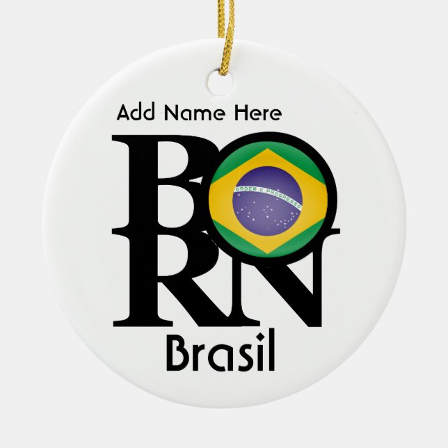 BORN Brasil Ceramic Ornament (Front)