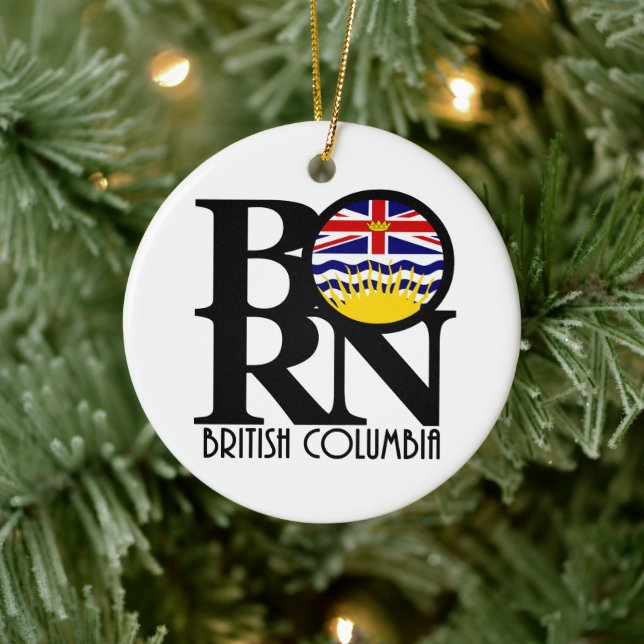 BORN British Columbia Ceramic Ornament (Tree)