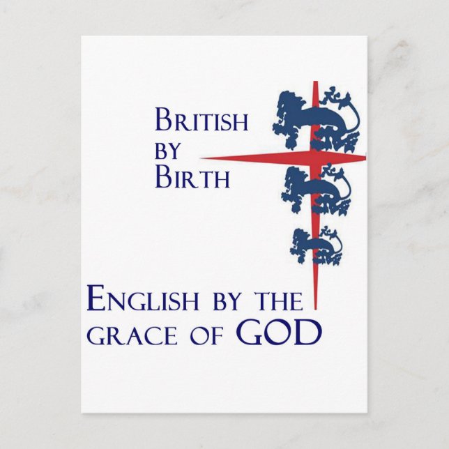 Born British English By the grace of GOD Postcard (Front)