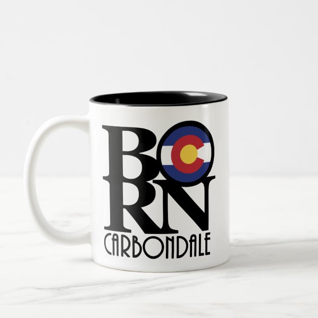 BORN Carbondale Colroado 11oz Two-Tone Coffee Mug (Left)