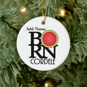 BORN Cordele Customizable Watermelon Ceramic Ornament