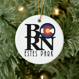 BORN Estes Park Colorado Ceramic Ornament