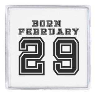 Born February 29 Silver Finish Lapel Pin