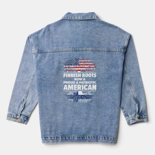 Born Finnish Finland American USA Citizenship  Denim Jacket