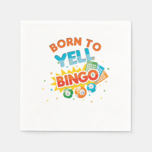 Born For Bingo Player Lucky Game Gambling Gift Napkins