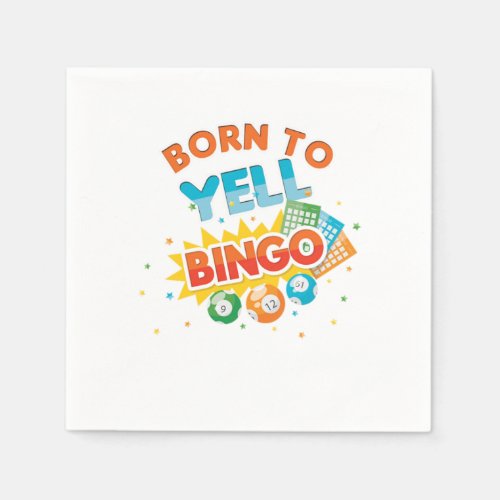 Born For Bingo Player Lucky Game Gambling Gift Napkins