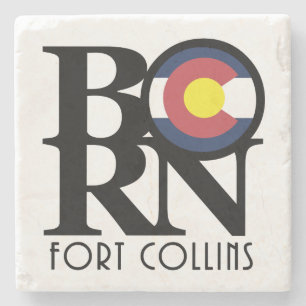 BORN Fort Collins Colorado Stone Coaster