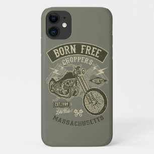 Born Free Choppers Let's Ride Harley bikers iPhone 11 Case