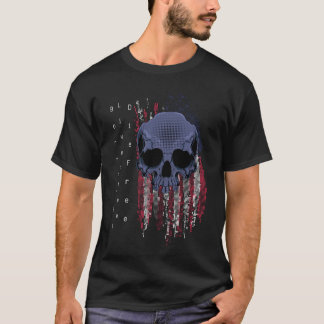 Born Free Live Free Die Free Patriotic Skull T-Shirt