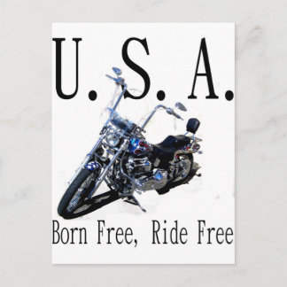 Born Free, Ride Free Postcard