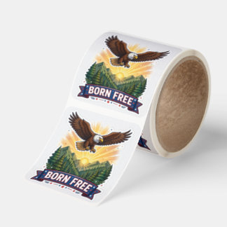 Born Free Sticker — Bald Eagle American Patriotic 