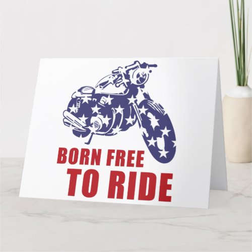 Born Free to Ride USA Motorcycle Flag America Bike Thank You Card