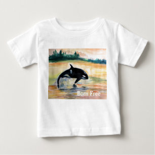 Born Free Whale Baby Fine Jersey T-Shirt, White Baby T-Shirt