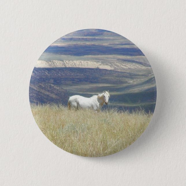 Born Free Wild Mustang Horse Button (Front)