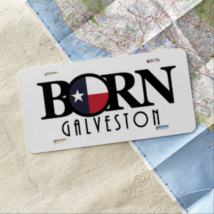 BORN Galveston License Plate