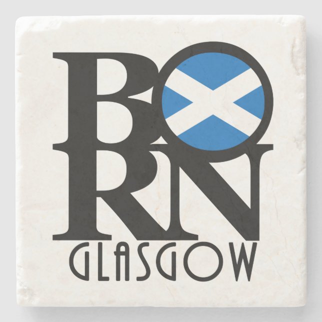 BORN Glasgow Scotland Stone Coaster (Front)