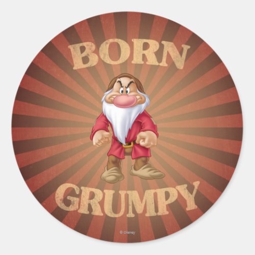 Born Grumpy Classic Round Sticker