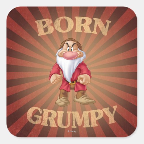 Born Grumpy Square Sticker