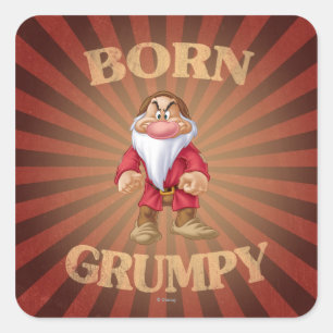Born Grumpy Square Sticker