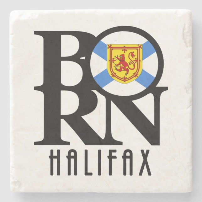 BORN Halifax, Nova Scotia Stone Coaster (Front)