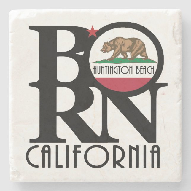 BORN Huntington Beach Stone Coaster (Front)