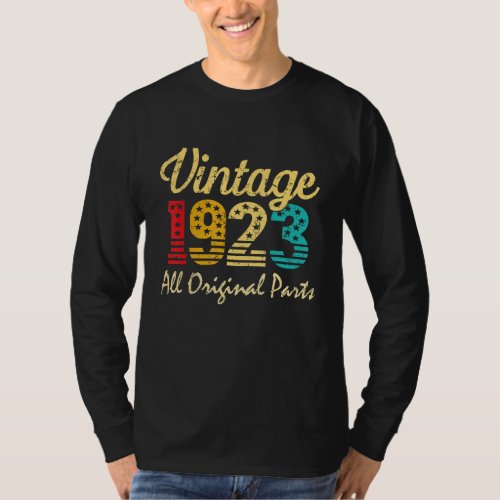 Born in 1923 99 Years Old Made in 1923 99th Birthd T_Shirt