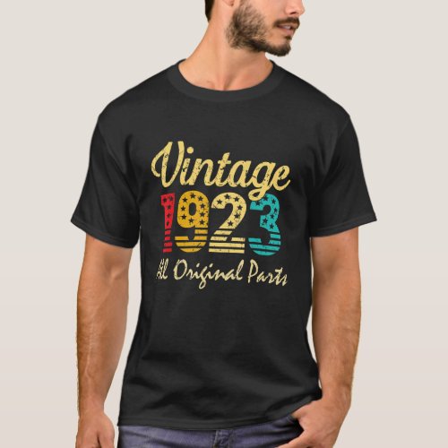 Born in 1923 99 Years Old Made in 1923 99th Birthd T_Shirt