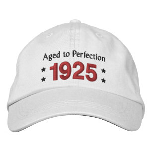 Born in 1925 AGED TO PERFECTION 90th Birthday V2B Embroidered Baseball Cap
