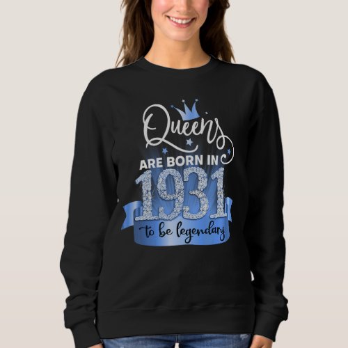 Born in 1931 I Festive Black Blue Party Outfit  A Sweatshirt