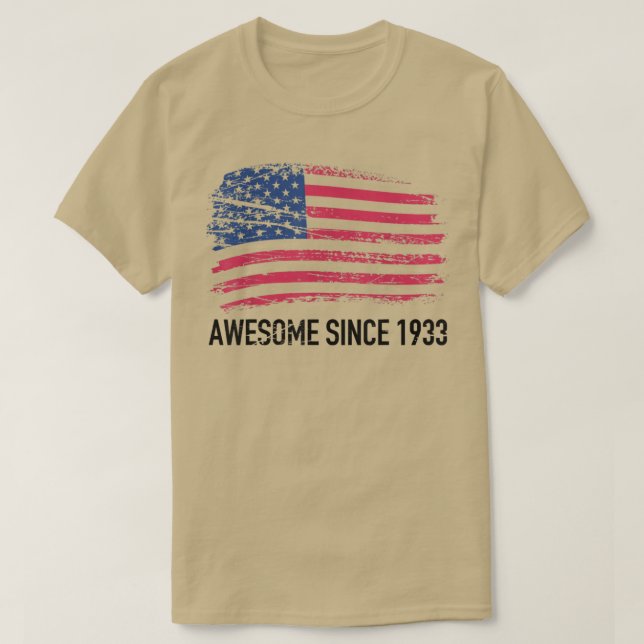 Born in 1933 89 Years Old Made in 1933 89th Birthd T-Shirt (Design Front)
