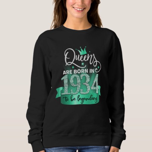 Born in 1934 I Black Turquoise Party Outfit  Acce Sweatshirt