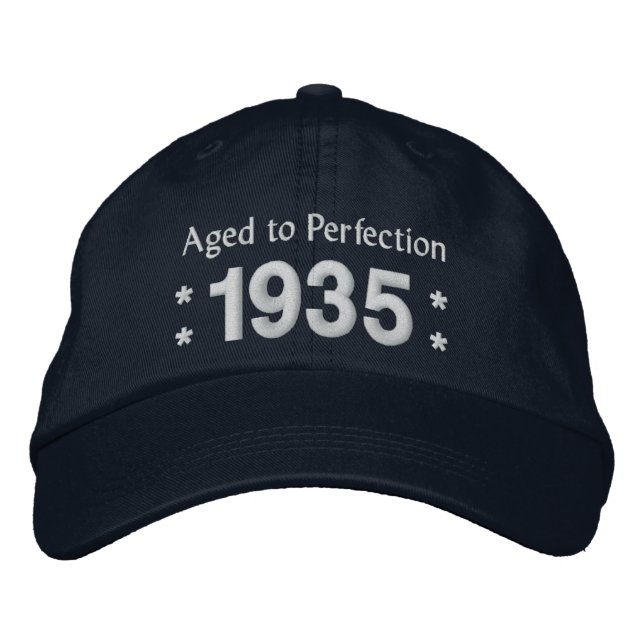 Born in 1935 AGED TO PERFECTION 80th Birthday V2DC Embroidered Baseball Hat (Front)